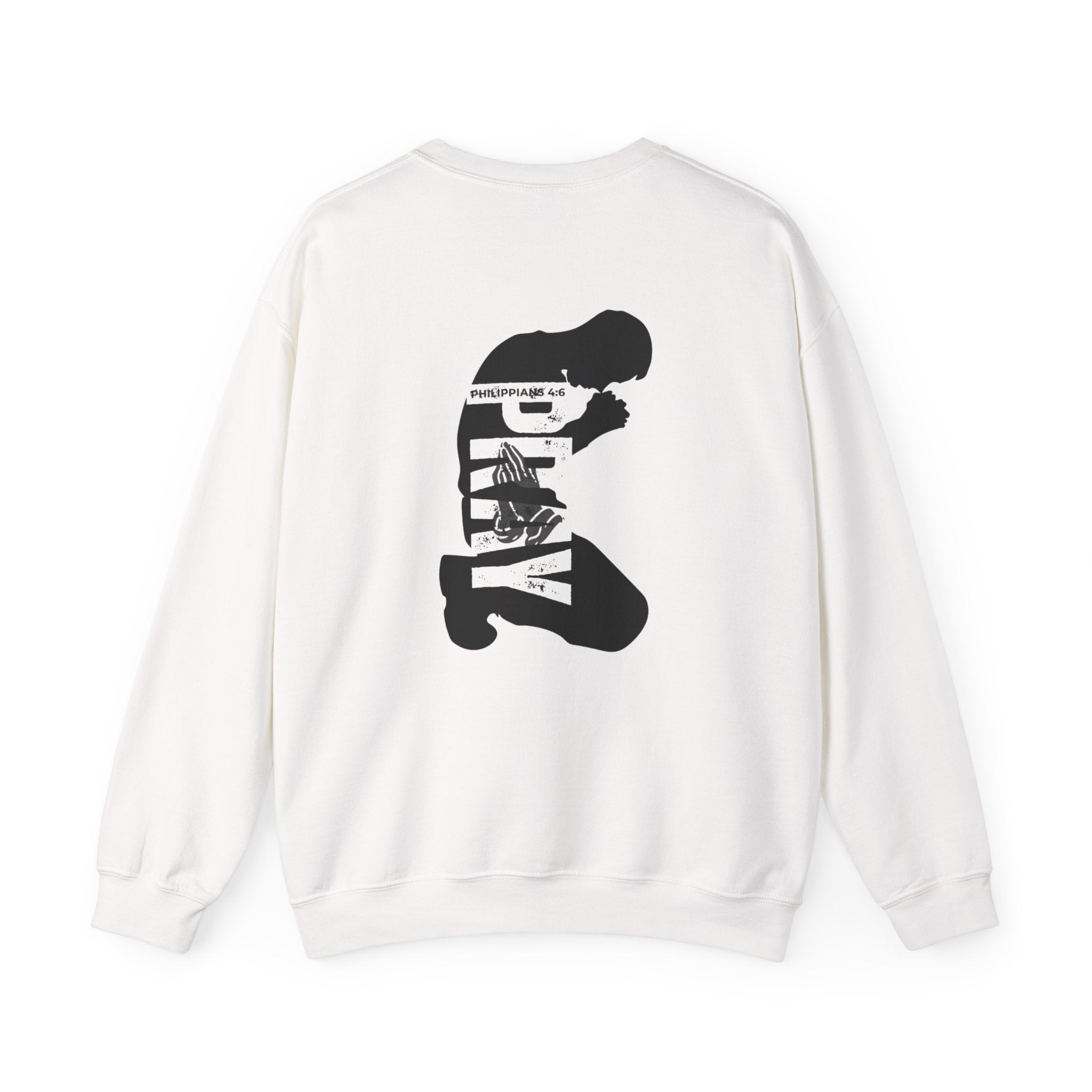 Prayer Graphic Sweatshirt — “Pray More, Panic Less” Crewneck