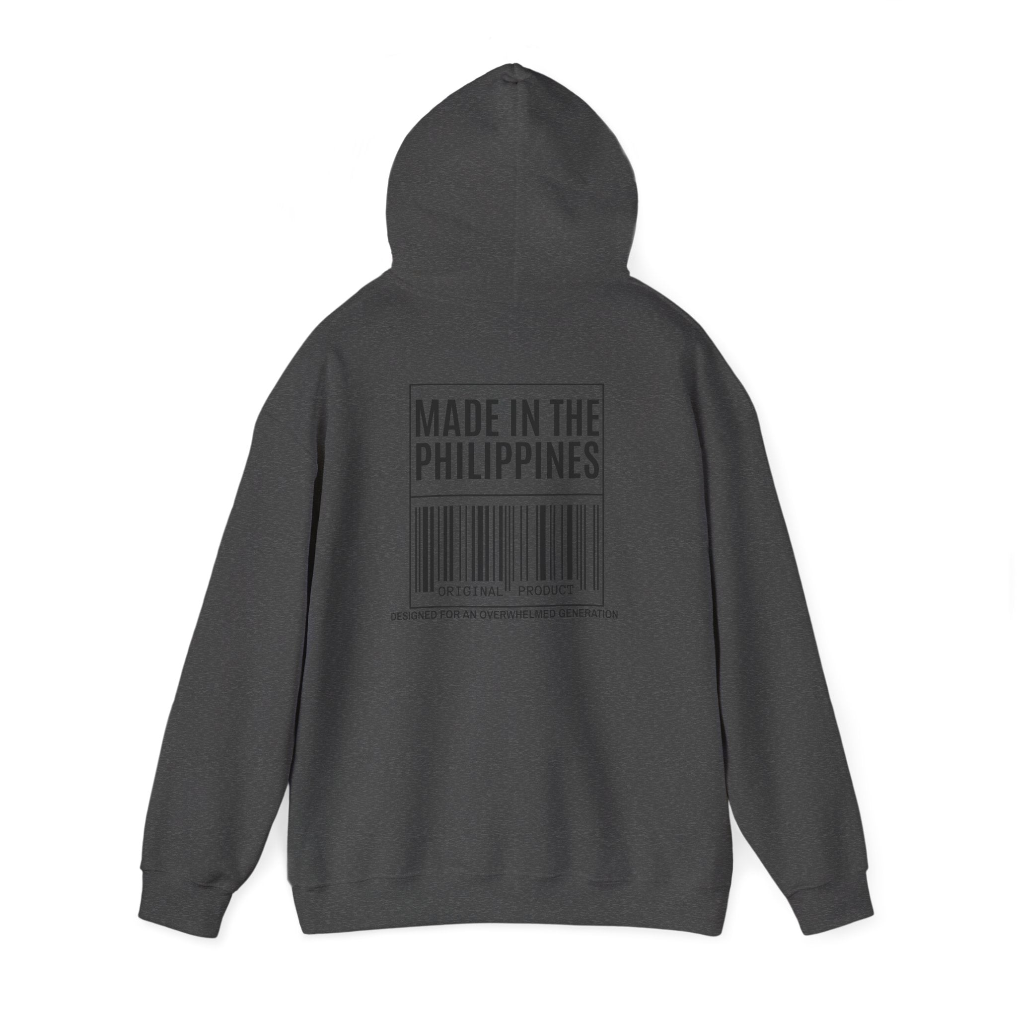 Made in the Philippines Hoodie — Barcode Graphic Back Print