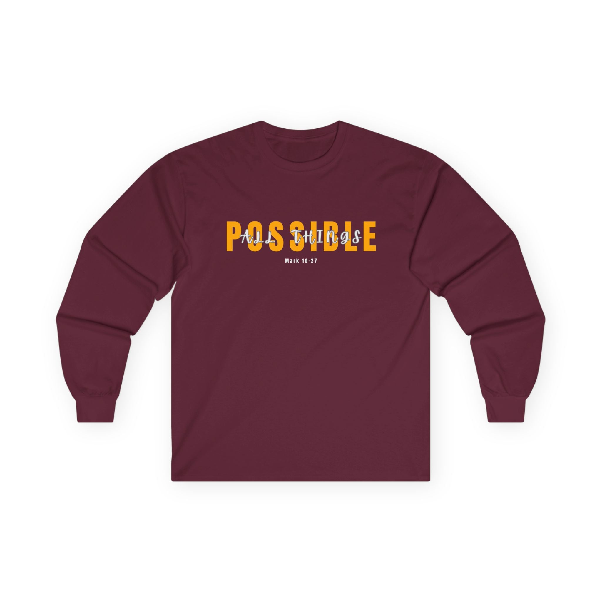 Possible Long Sleeve Christian Tee — 'POSSIBLE' Inspirational Graphic Shirt