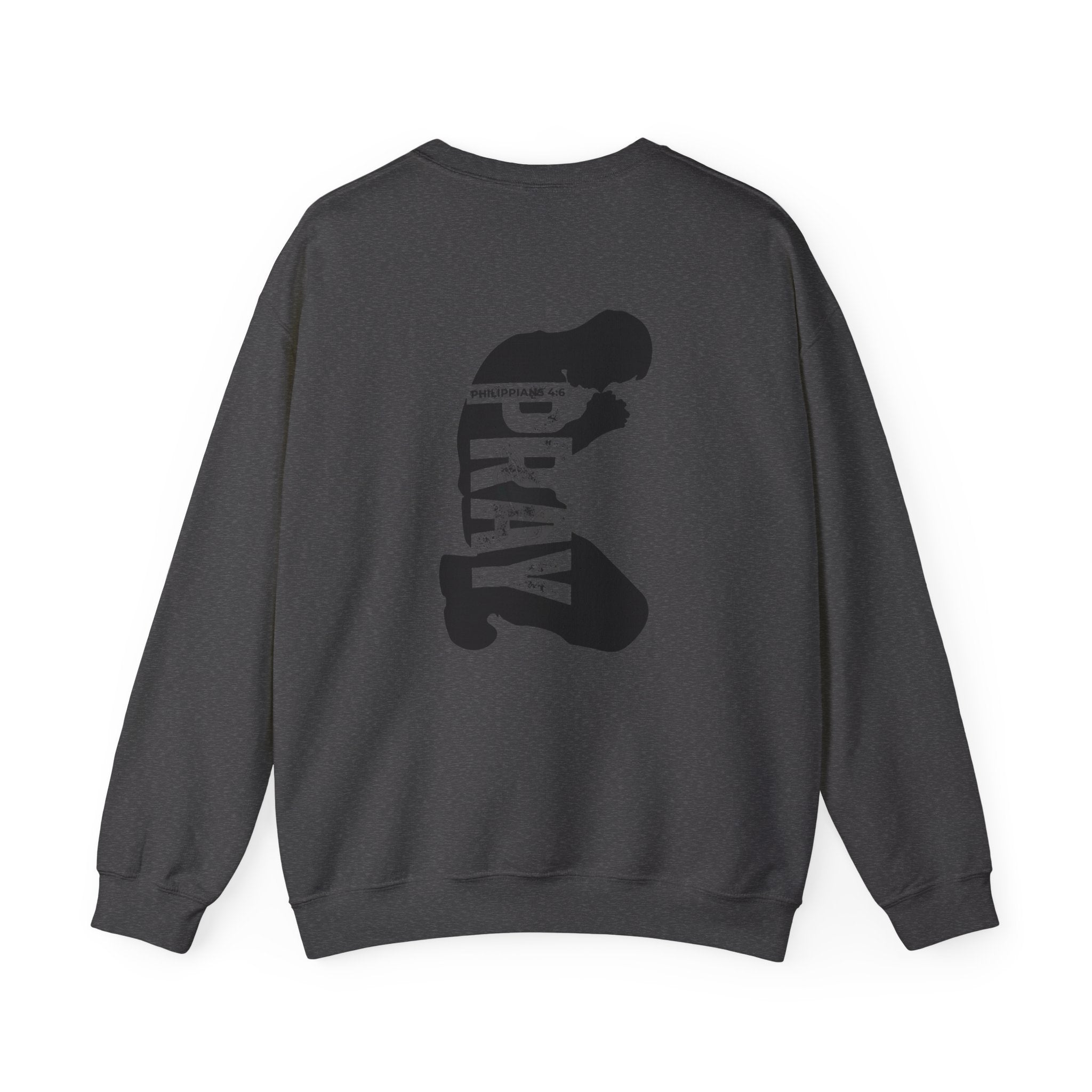 Prayer Graphic Sweatshirt — “Pray More, Panic Less” Crewneck