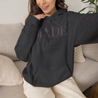 Minimalist Hoodie "Made New" Front Print Pullover, Inspirational Christian Sweatshirt, Aesthetic Faith Clothing