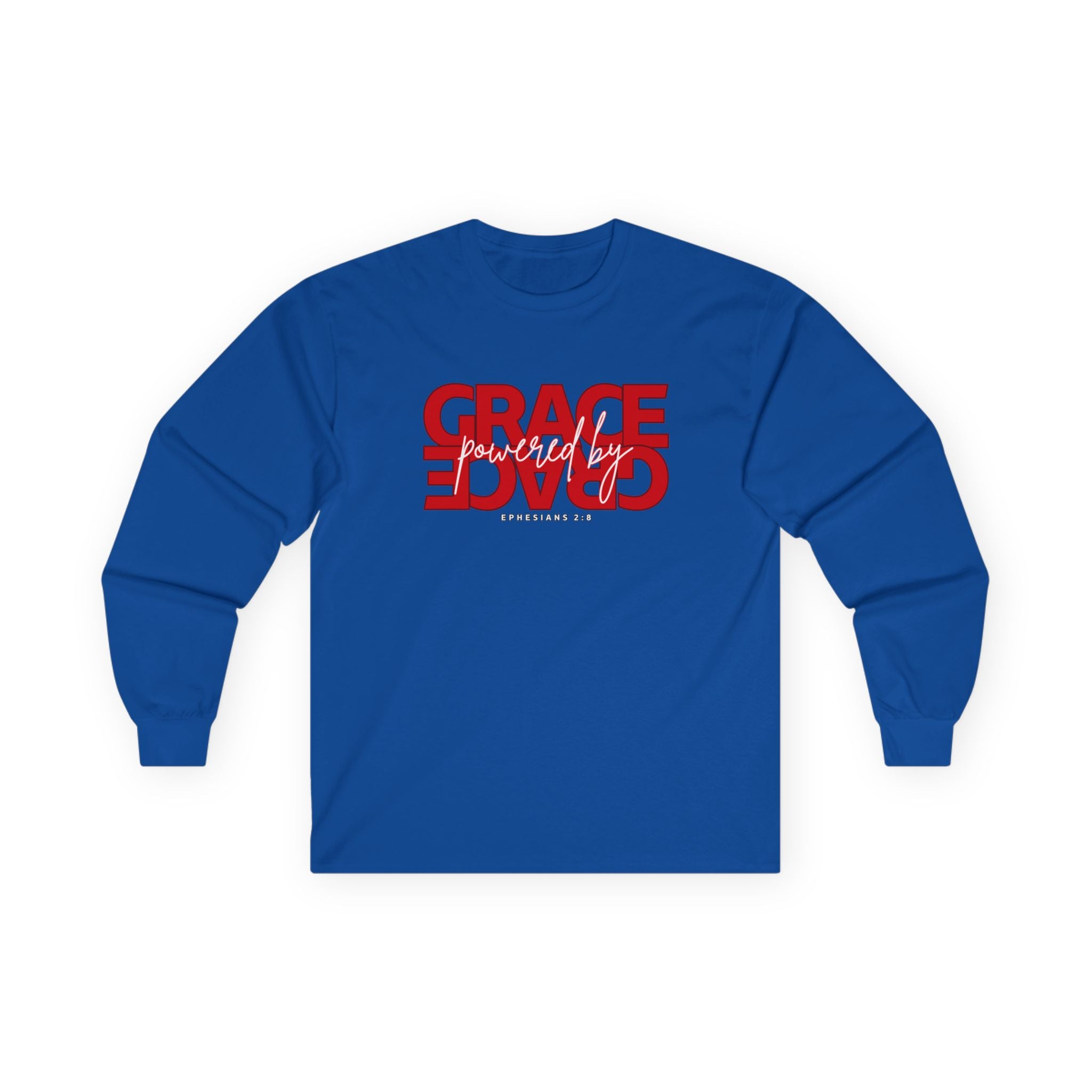 By Grace Long Sleeve Tee — Inspirational Christian Graphic Shirt