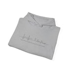 Hoodie "One Faith One Family One Praise" Minimal Heartbeat Faith Script - White Pullover
