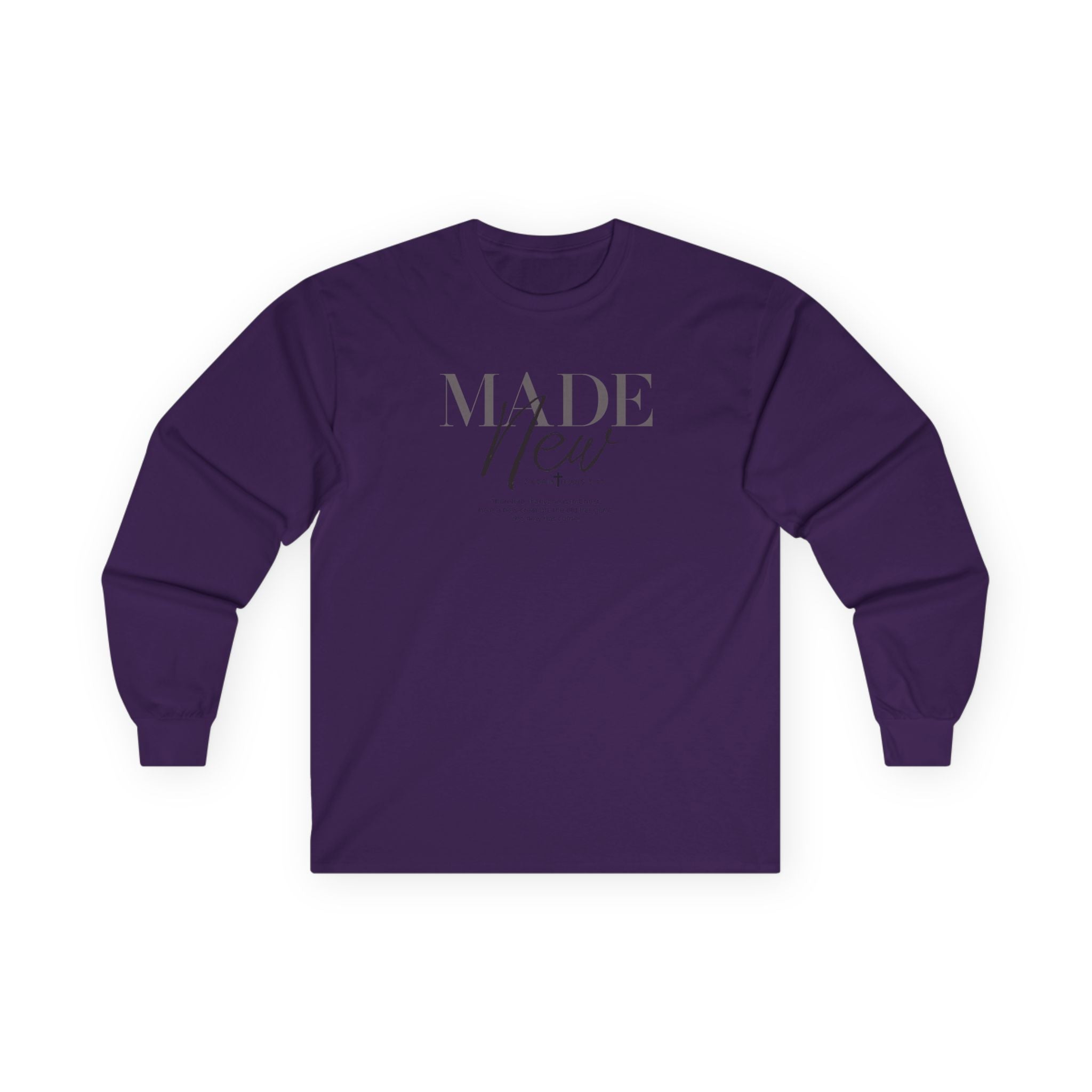 Made New Long Sleeve Tee — Inspirational Christian Faith Shirt