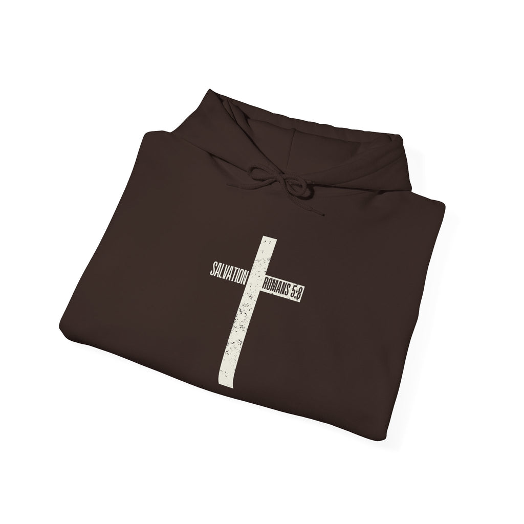 Christian Cross Salvation Hoodie – "Saved By Grace" Faith Graphic Pullover