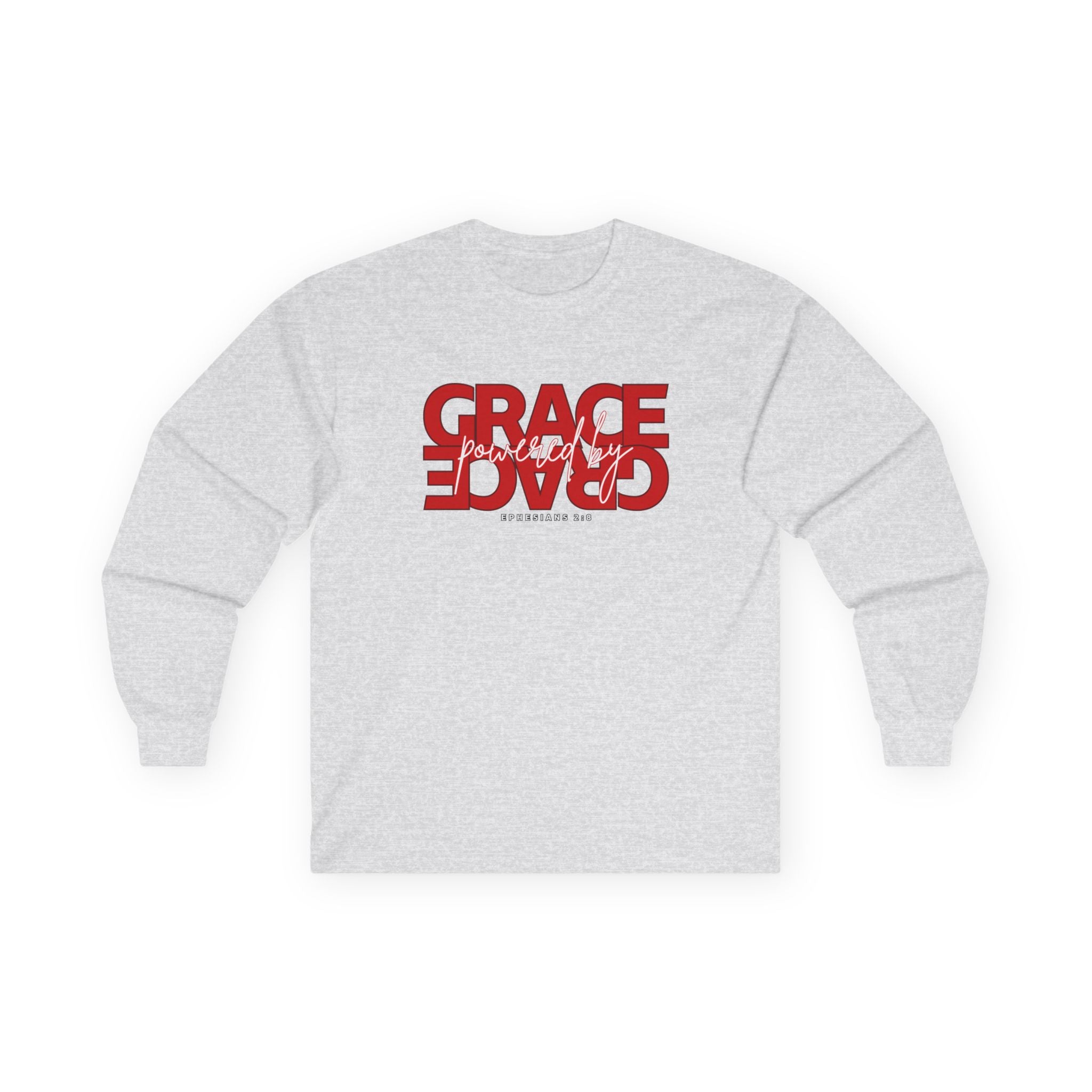 By Grace Long Sleeve Tee — Inspirational Christian Graphic Shirt