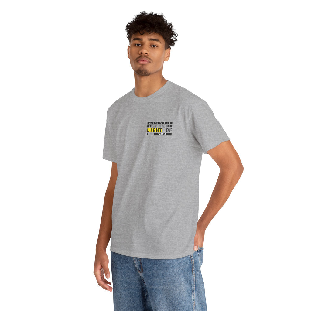 Minimalist "Light of My Life" Tee — Small Chest Script Graphic