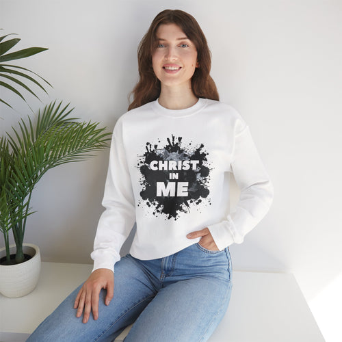 Christian Crewneck Sweatshirt "Christ in Me" Pullover, Galatians 2:20 Apparel, Inspirational Religious Graphic Sweatshirt