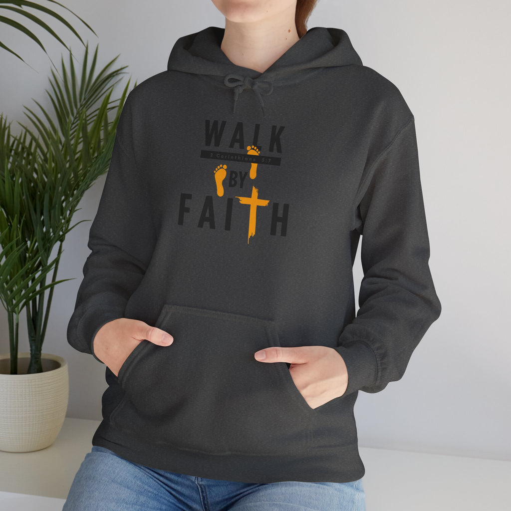 Walk By Faith Hoodie — Christian Inspirational Cross Sweatshirt