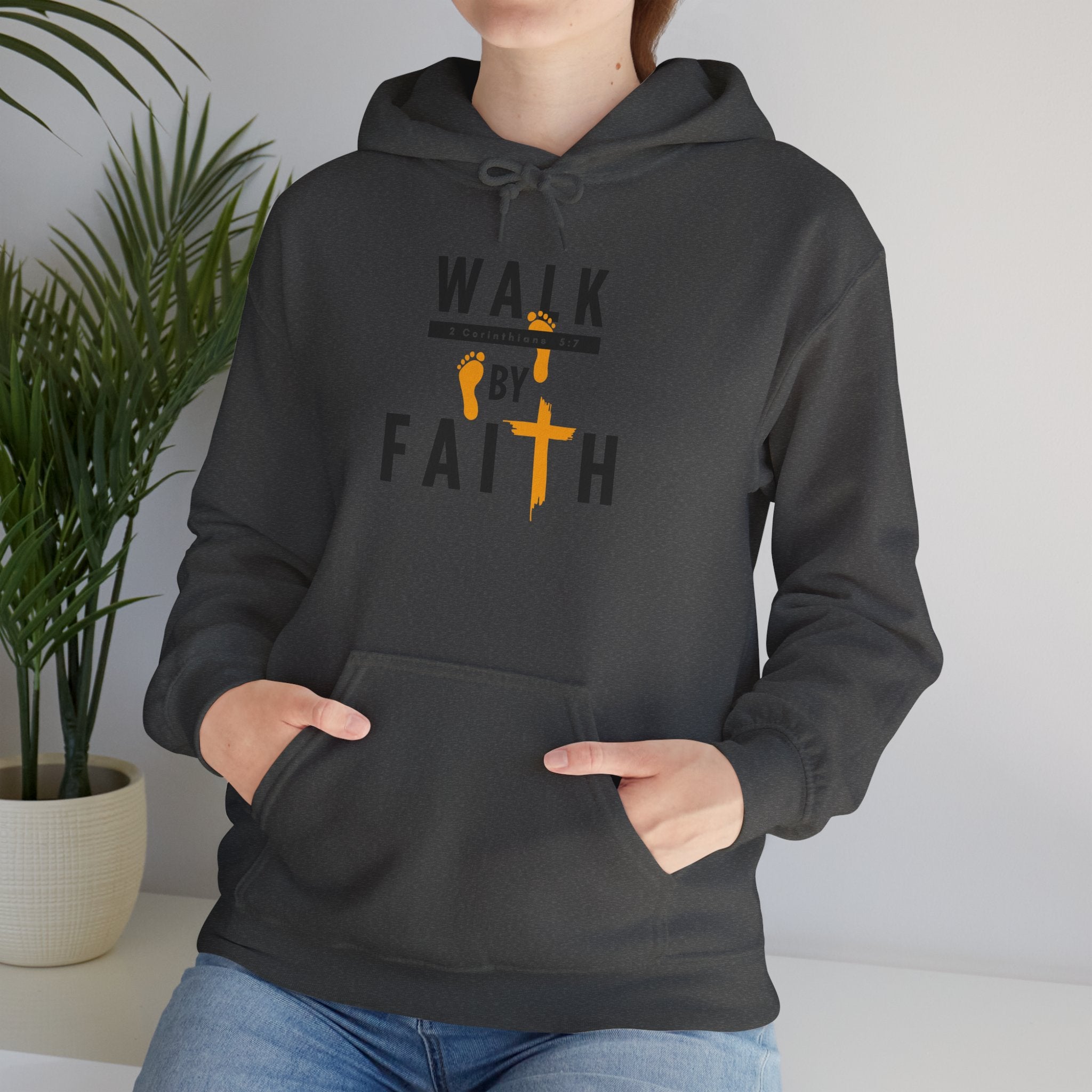 Walk By Faith Hoodie — Christian Inspirational Cross Sweatshirt