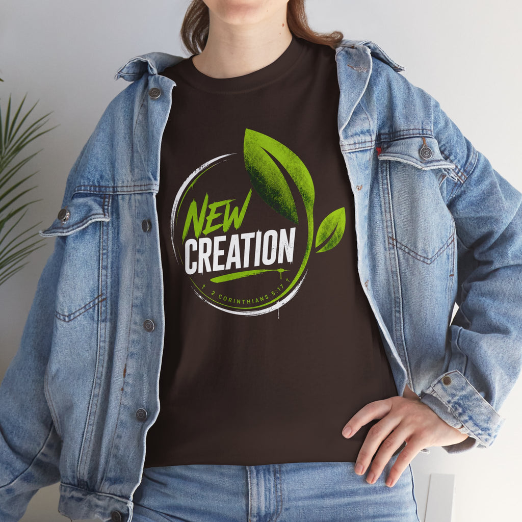 New Creation T-Shirt — Green Leaf Faith Tee