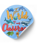 The World Is Our Classroom Homeschool Sticker – Charlotte Mason Inspired Education Decal - The Mighty Ocean Creatures