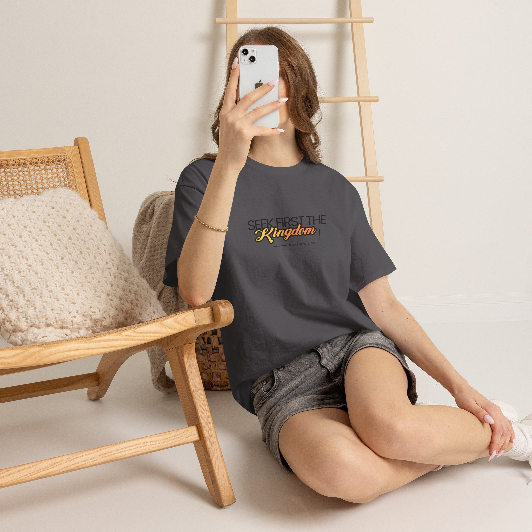 Seek First the Kingdom Tee — Christian Faith Graphic T-Shirt (Matthew 6:33)