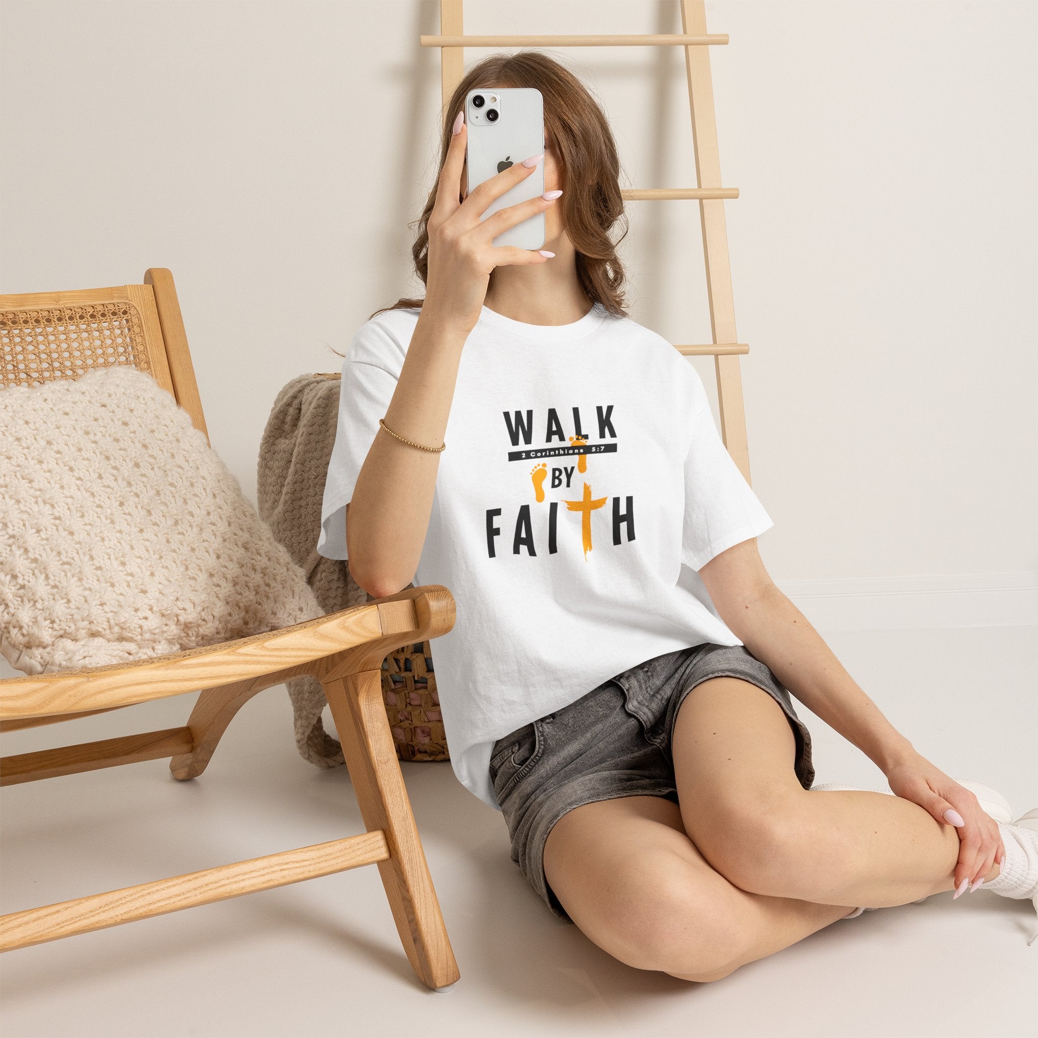 By Faith T-Shirt — Christian Walk By Faith Cross Tee