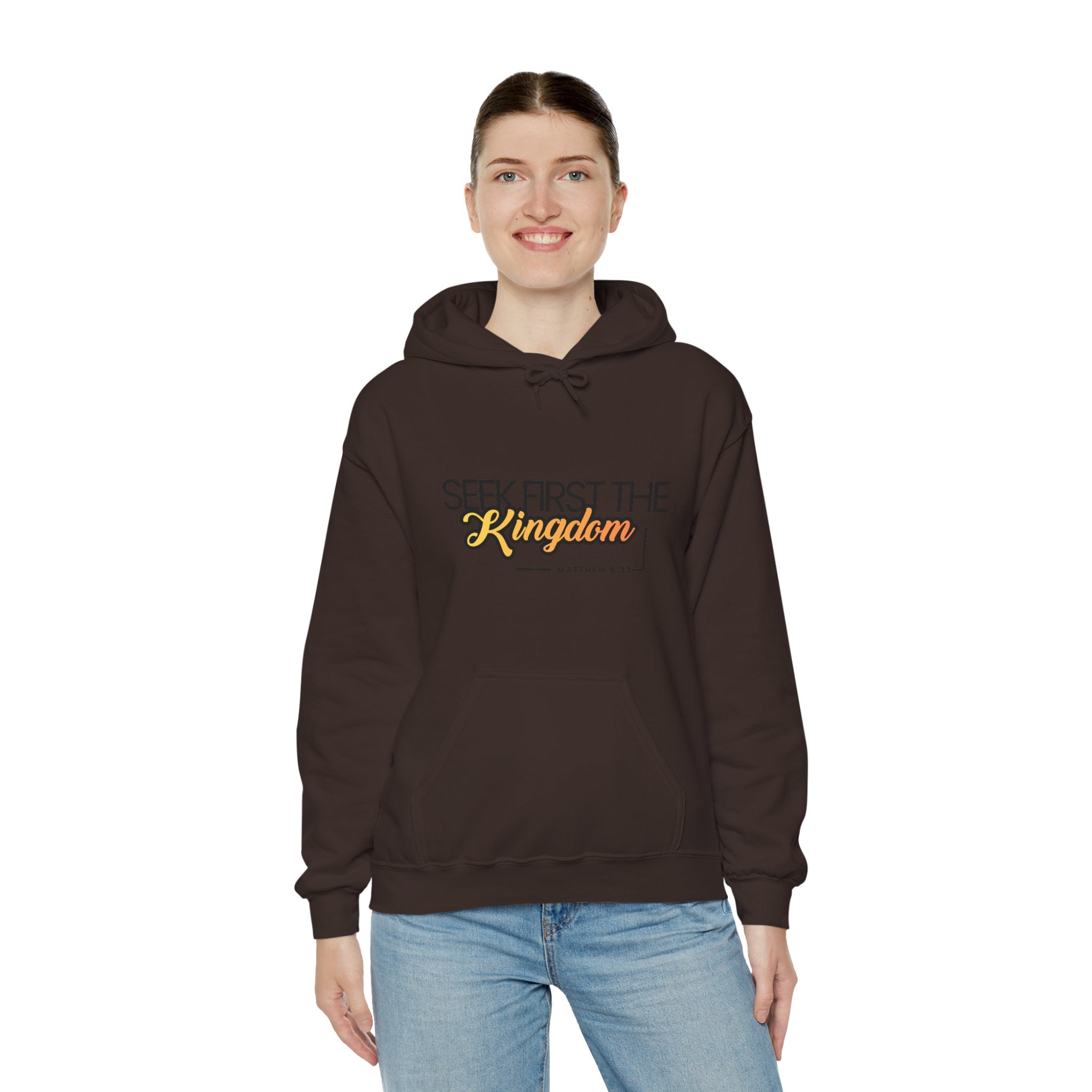 Seek First the Kingdom Hoodie – Christian Faith Scripture Sweatshirt (Matthew 6:33)