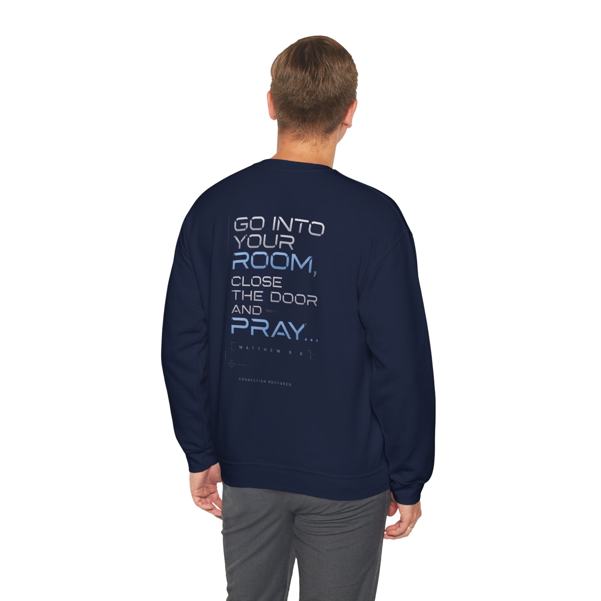 Christian Crewneck Sweatshirt "Offline" Pullover, Go Into Your Room and Pray Back Quote, Faith Streetwear Sweatshirt