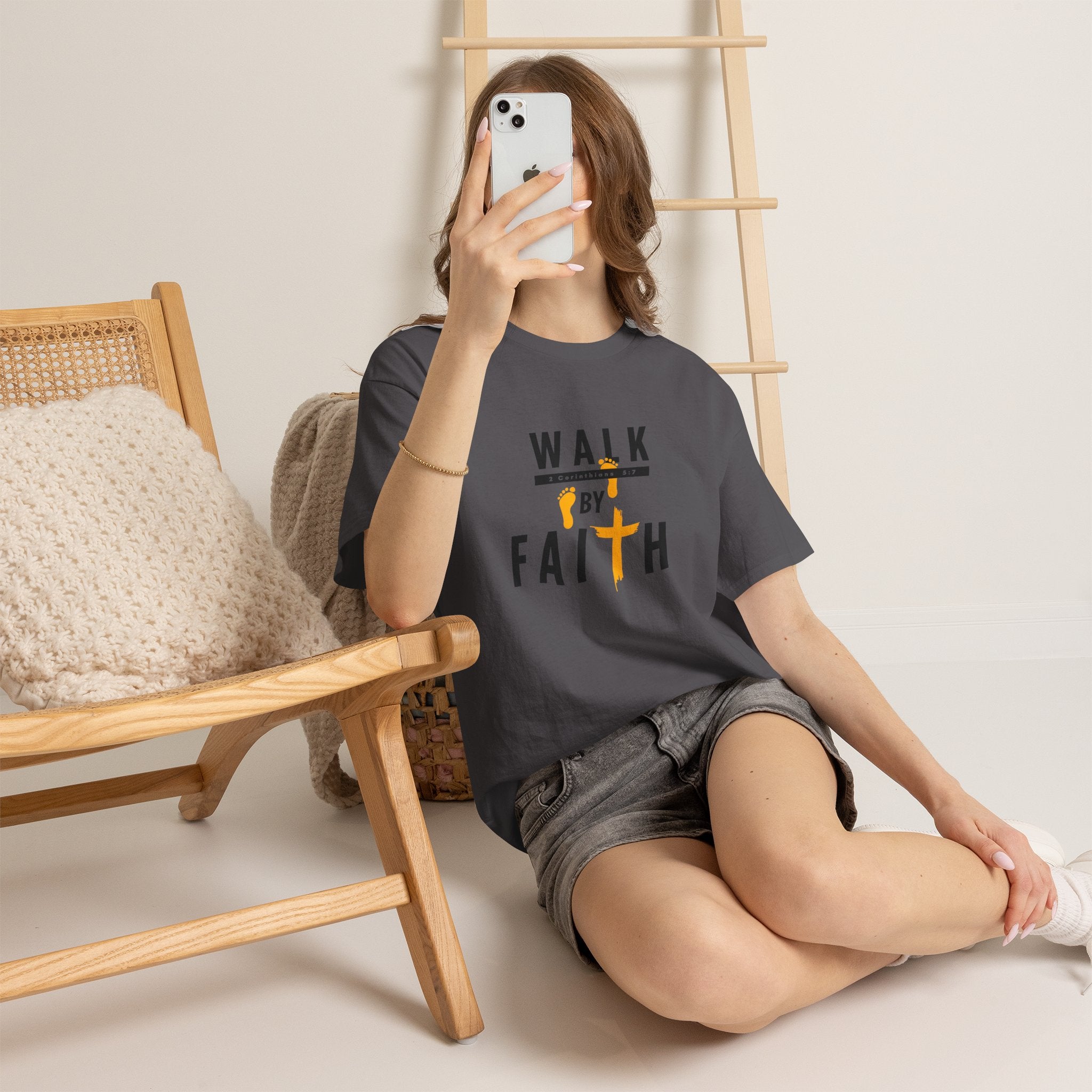 By Faith T-Shirt — Christian Walk By Faith Cross Tee