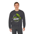 Christian Crewneck Sweatshirt "New Creation" Pullover, 2 Corinthians 5:17 Scripture Apparel, Green Leaf Graphic Sweatshirt