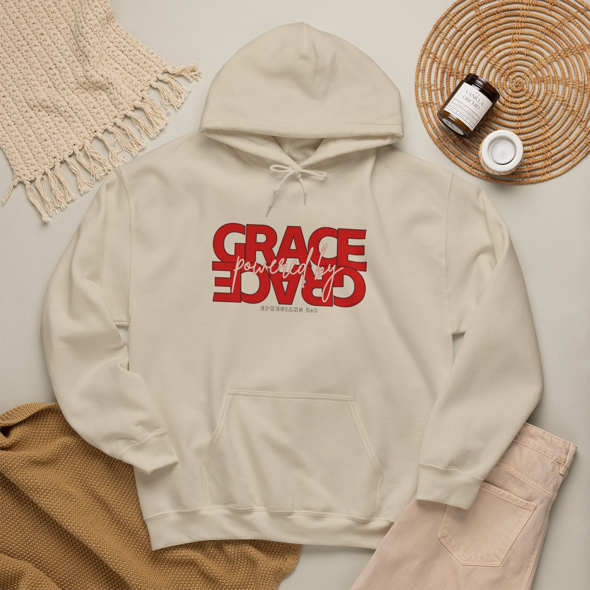 Grace Reversed Hoodie — Faith-Inspired Graphic Sweatshirt