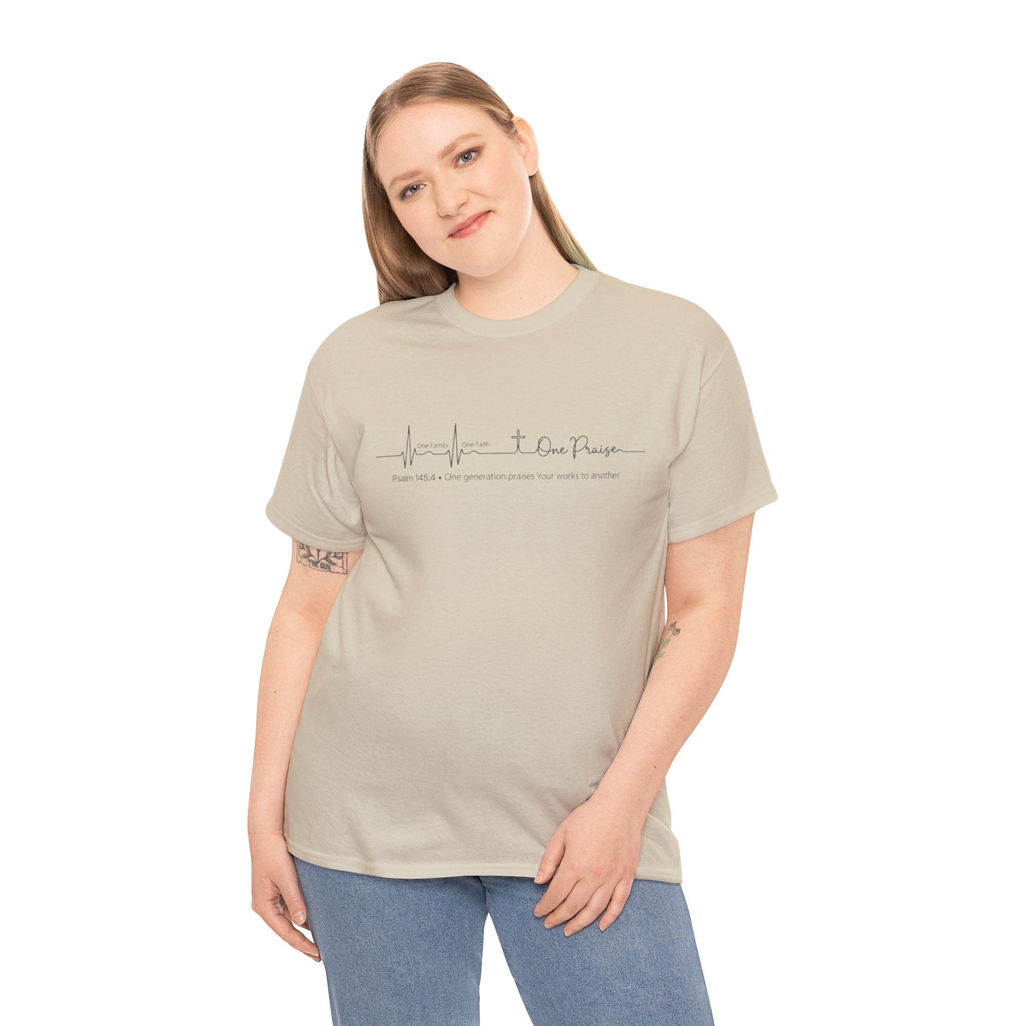 Faith Heartbeat T‑Shirt — I Surrender Script Christian Tee