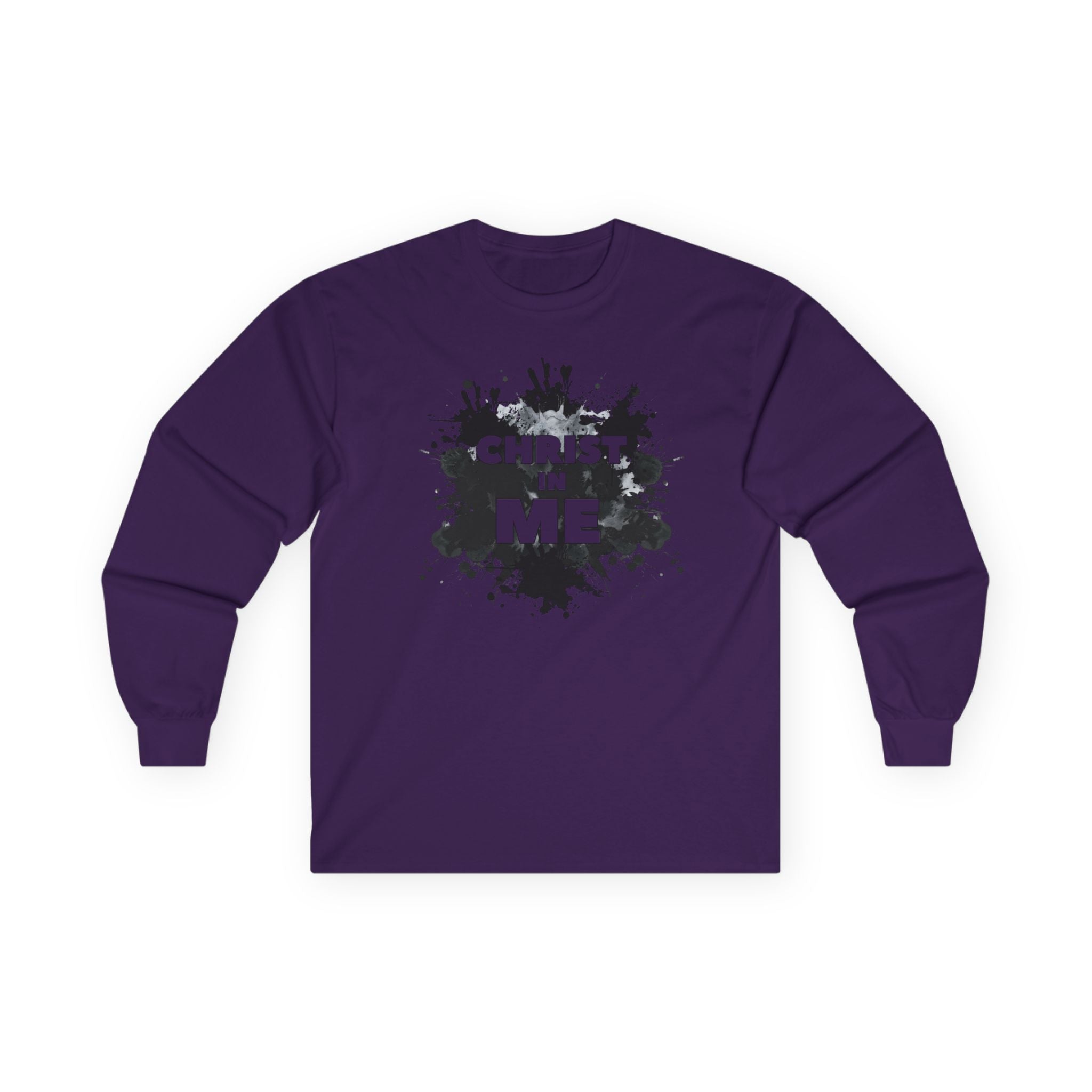 Long Sleeve Tee — "Christ in Me" Faith Graphic Christian Shirt