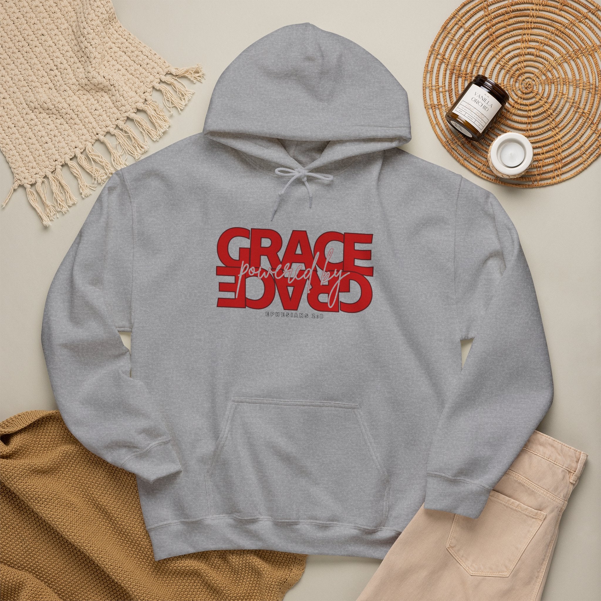 Grace Reversed Hoodie — Faith-Inspired Graphic Sweatshirt
