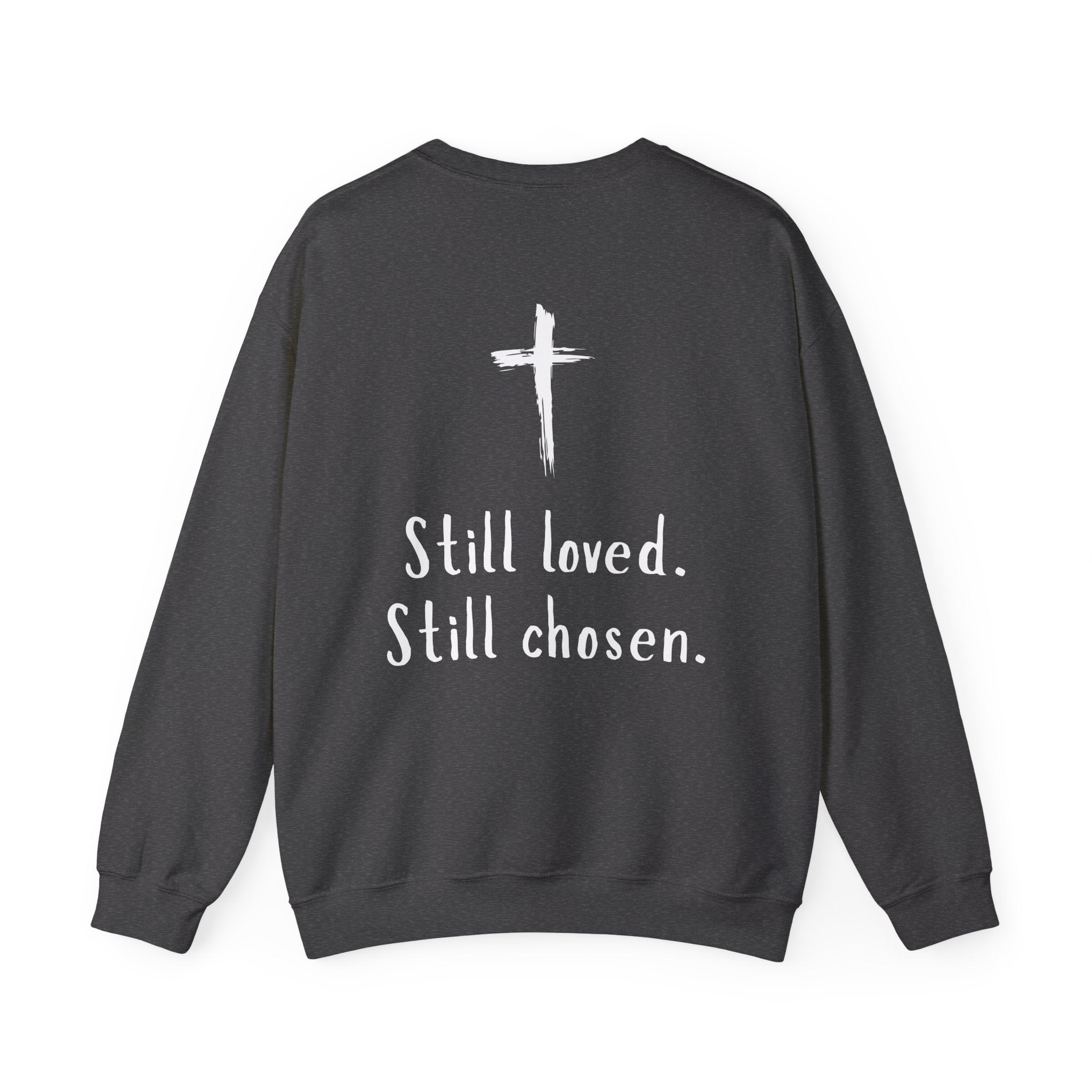 Christian Crewneck Sweatshirt — "Not Perfect, Forgiven" (Romans 5:8)