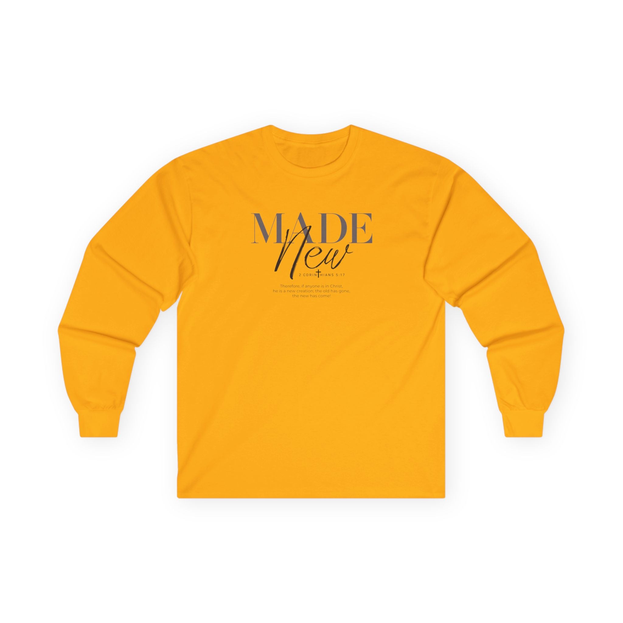 Made New Long Sleeve Tee — Inspirational Christian Faith Shirt