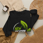 New Creation Sweatshirt – Christian Faith Green Leaf Crewneck