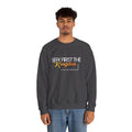 Christian Crewneck Sweatshirt "Seek First the Kingdom" Pullover, Matthew 6:33 Scripture Apparel, Inspirational Faith Graphic Sweatshirt