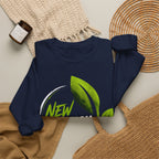 Christian Crewneck Sweatshirt "New Creation" Pullover, 2 Corinthians 5:17 Scripture Apparel, Green Leaf Graphic Sweatshirt
