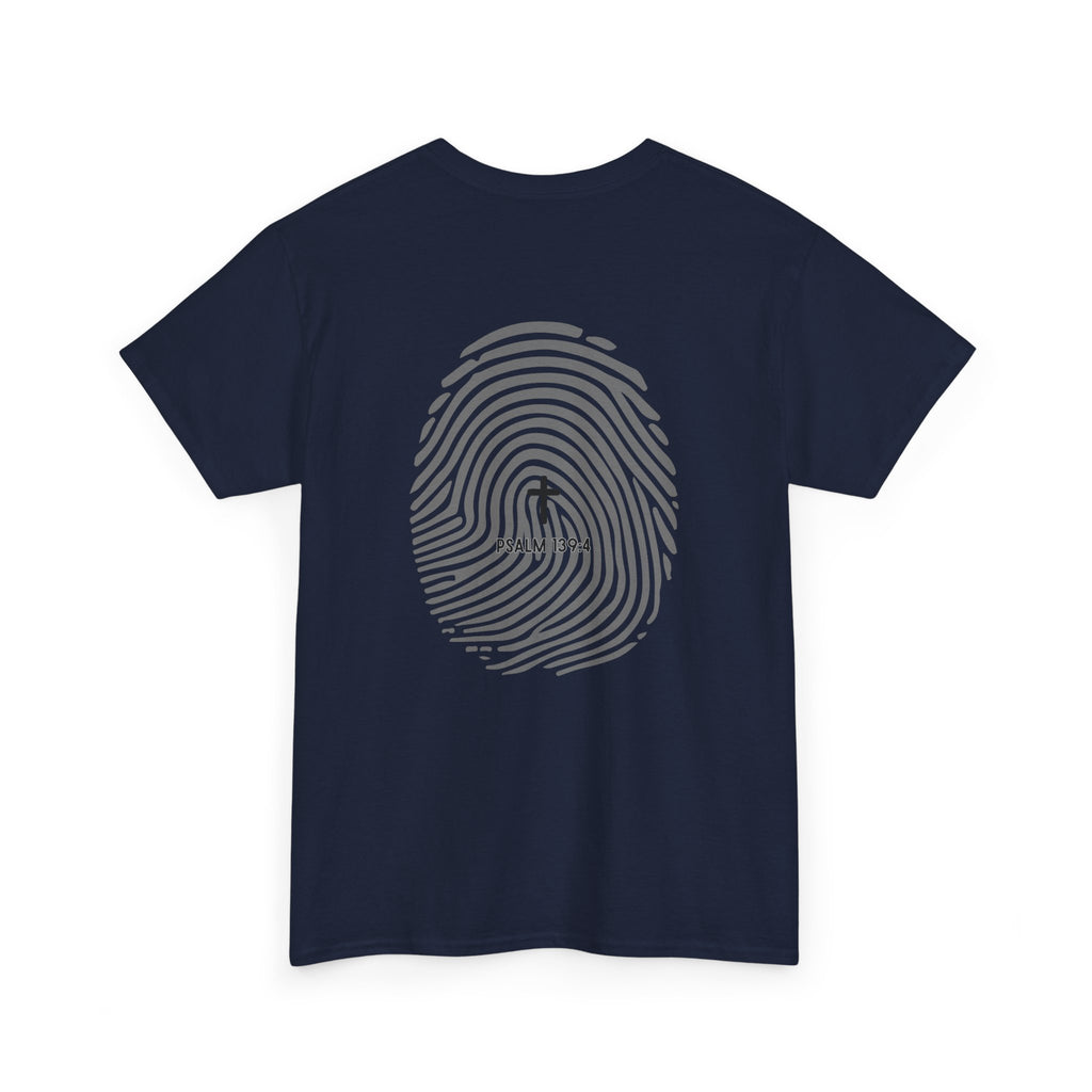 Fingerprint Graphic Tee — Minimalist Identity T‑Shirt