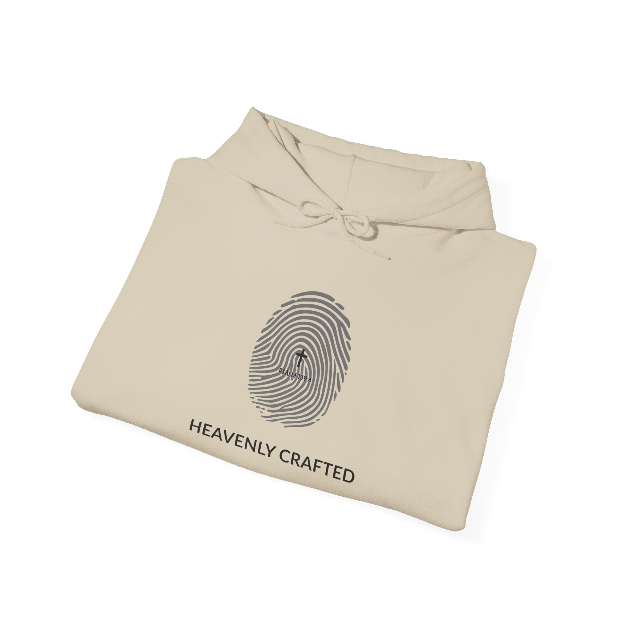 Heavenly Crafted Hoodie — Minimal Fingerprint Graphic Hooded Sweatshirt