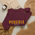Christian Crewneck Sweatshirt "Possible" Pullover, Mark 10:27 Scripture Apparel, All Things Are Possible Faith Graphic Sweatshirt