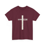 Christian Cross T-Shirt — "Salvation Romans 5:8" Faith Tee