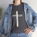 Christian Cross T-Shirt — "Salvation Romans 5:8" Faith Tee