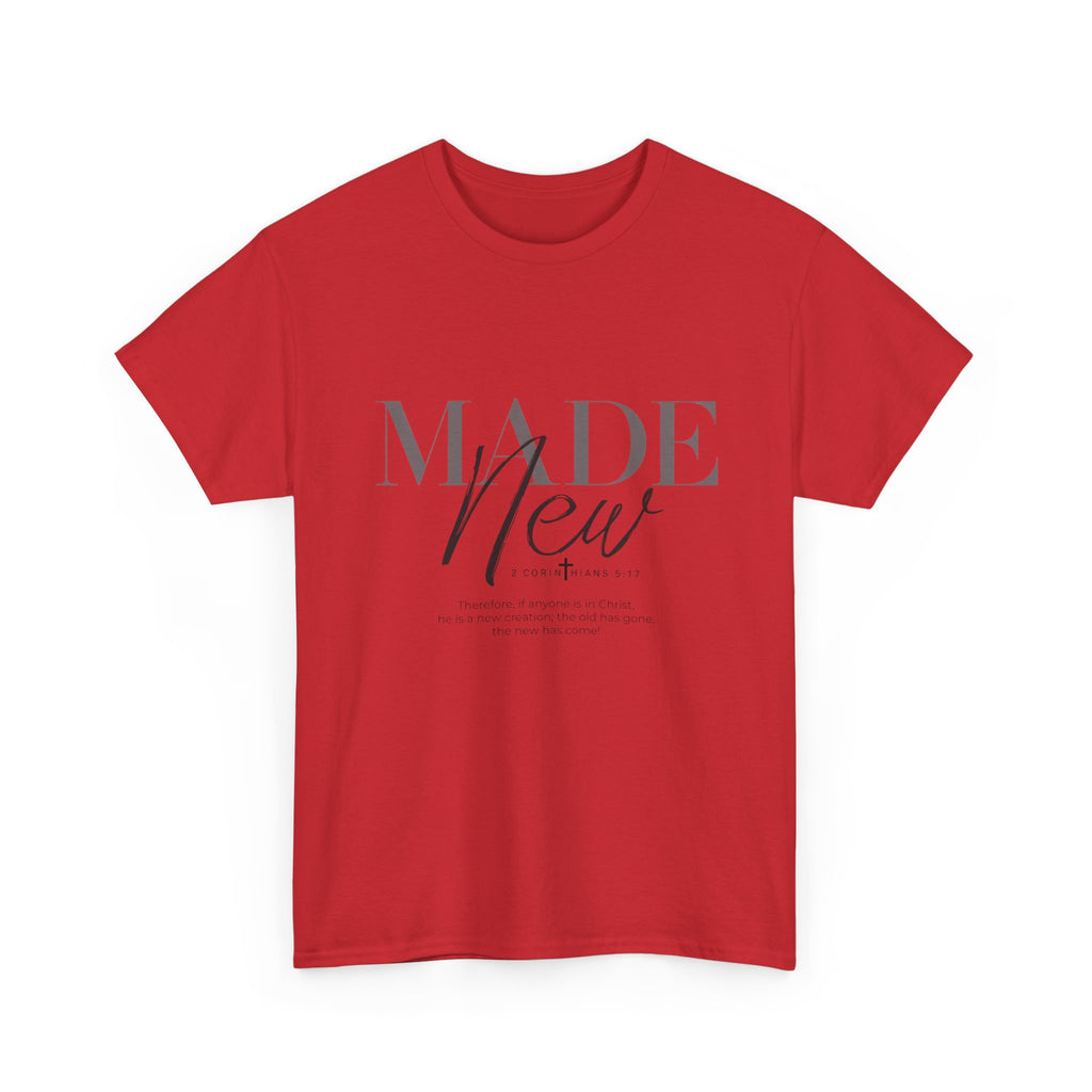 T-Shirt — "Made New" Minimalist Christian Faith Tee