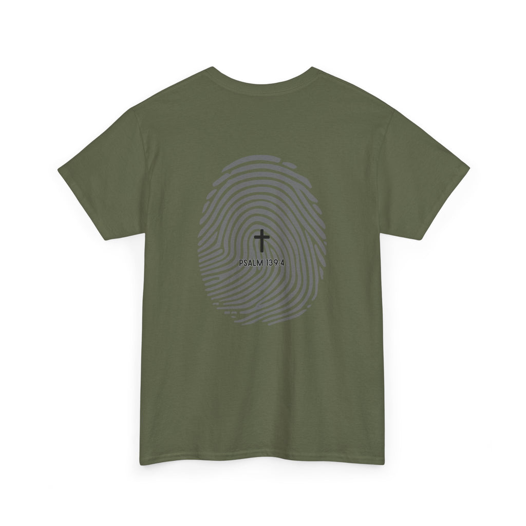 Fingerprint Graphic Tee — Minimalist Identity T‑Shirt