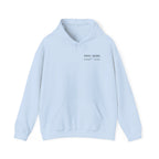 Minimal 'Pray More, Panic Less' Hoodie — Monochrome Graphic Back Print