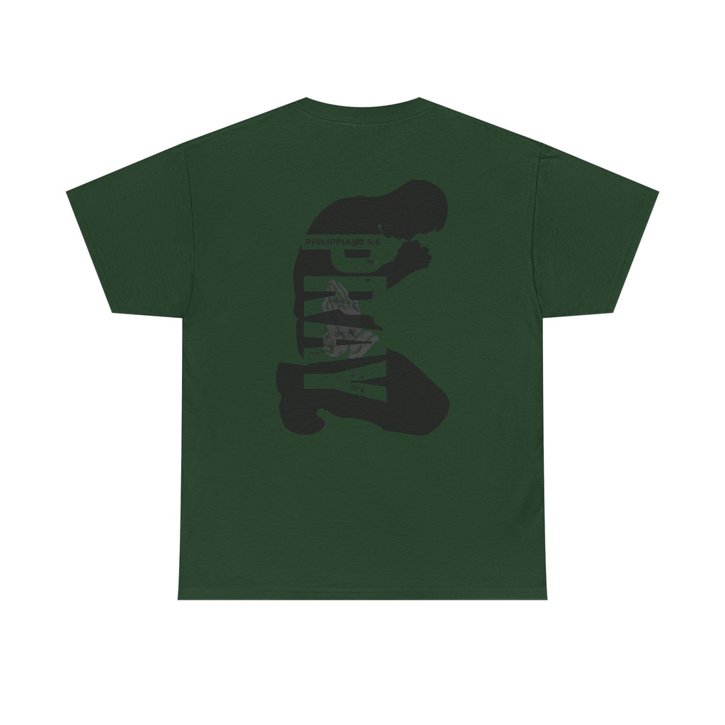 Pray More Tee — "Pray More, Panic Less" Christian Graphic T-Shirt