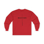 Walk By Faith Long Sleeve Tee — Minimal Christian Inspirational Shirt