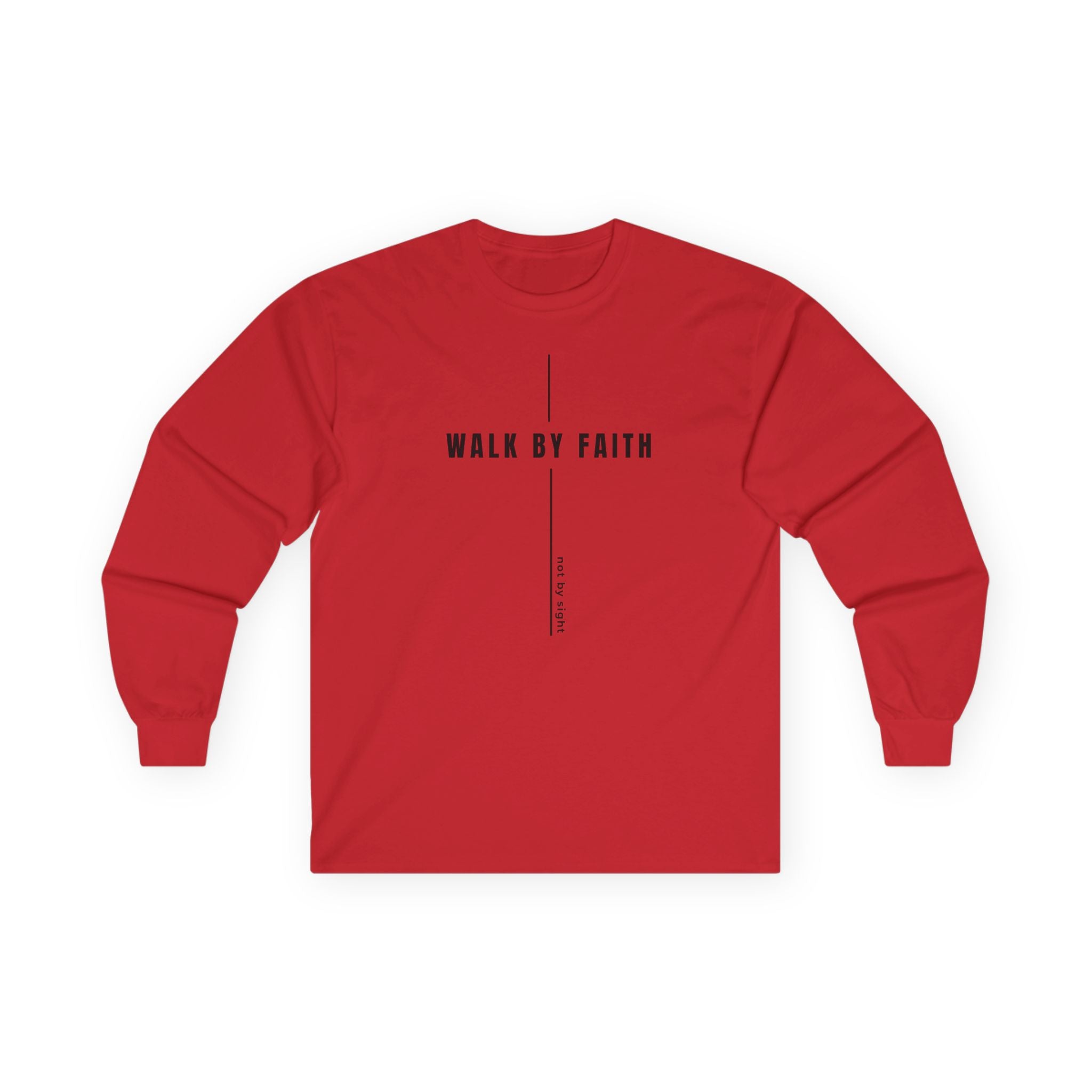 Walk By Faith Long Sleeve Tee — Minimal Christian Inspirational Shirt