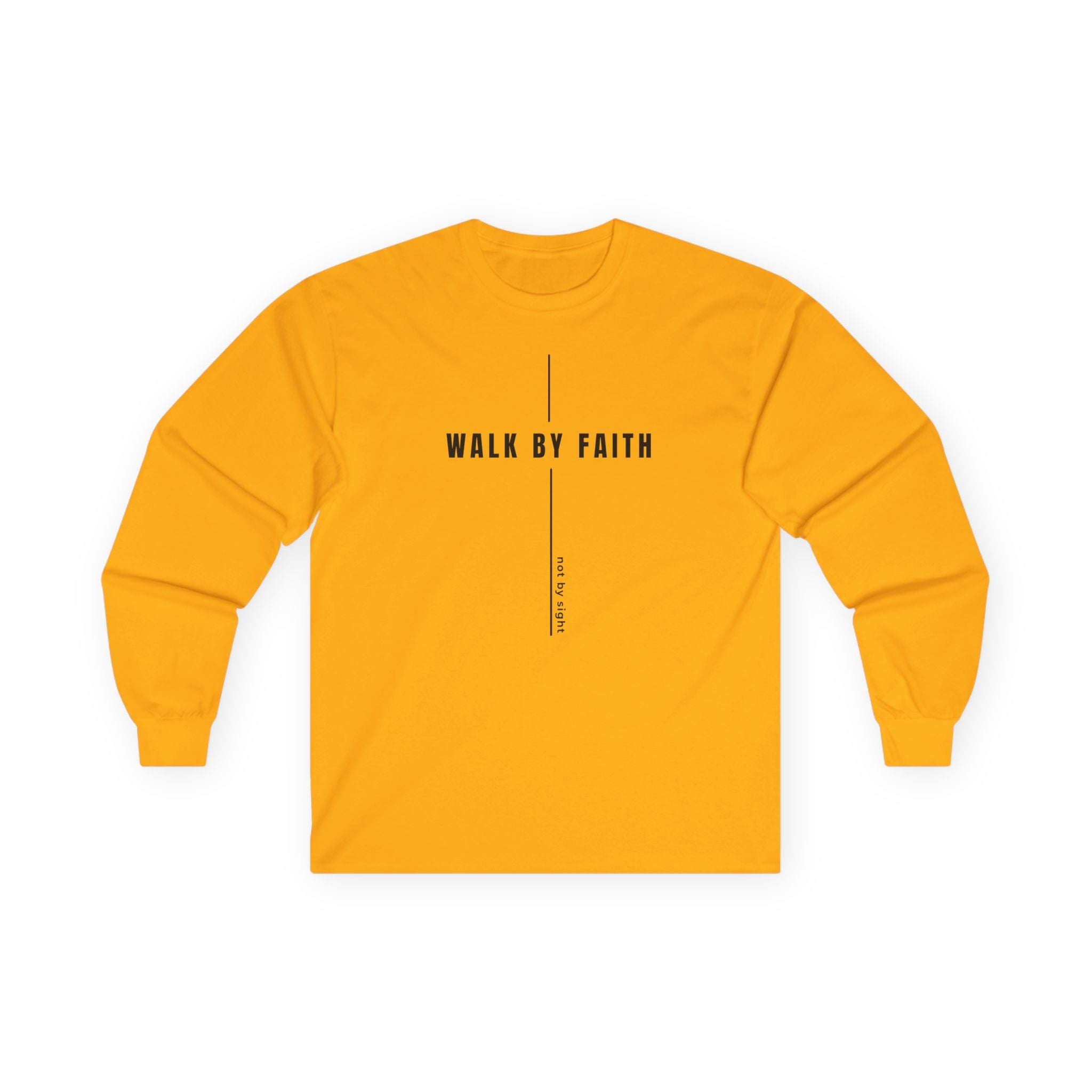 Walk By Faith Long Sleeve Tee — Minimal Christian Inspirational Shirt