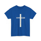 Christian Cross T-Shirt — "Salvation Romans 5:8" Faith Tee