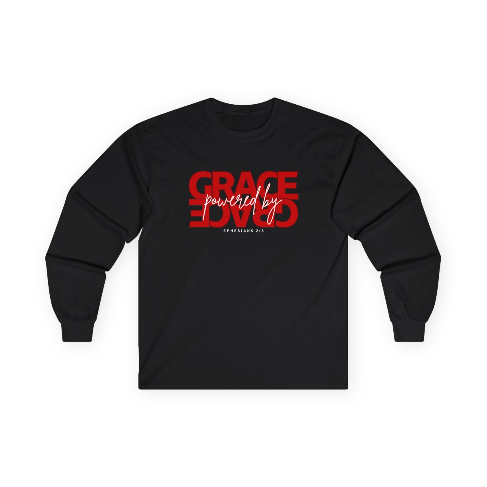 By Grace Long Sleeve Tee — Inspirational Christian Graphic Shirt