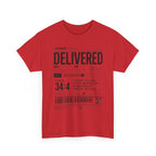 Delivered Graphic Tee — Inspirational Psalm 34:4 Christian T-Shirt