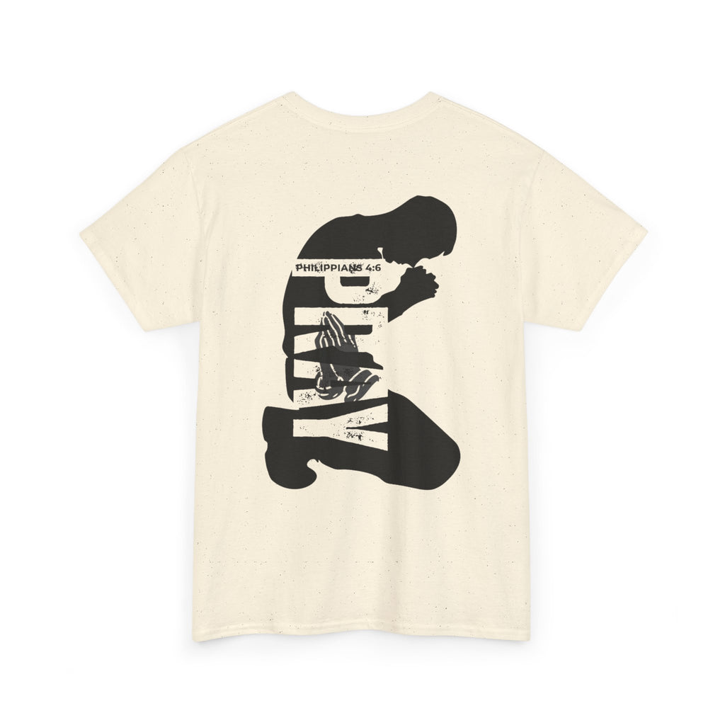Pray More Tee — "Pray More, Panic Less" Christian Graphic T-Shirt