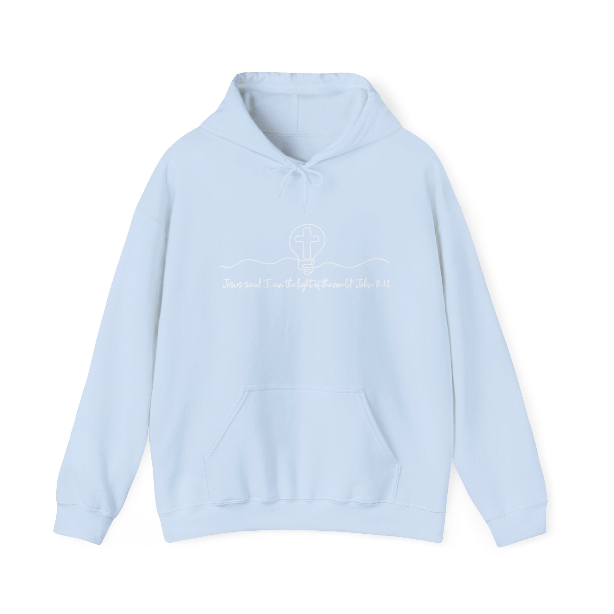 Christian Hoodie with Light of the World and Cross Design – Faith Comfort Sweatshirt