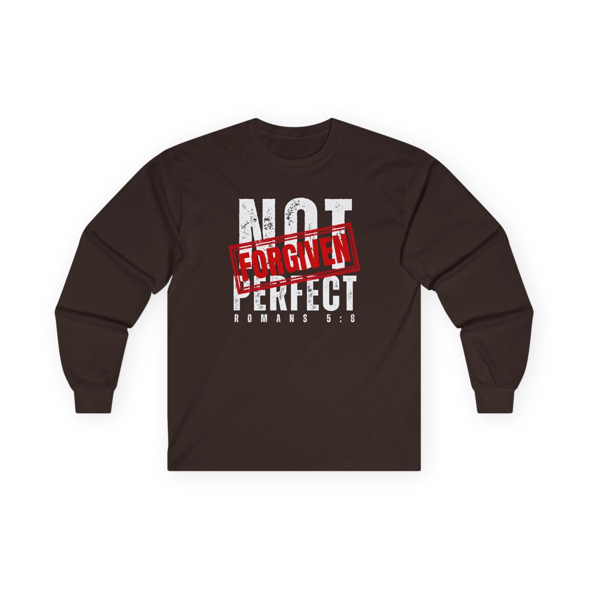 Not Perfect But Forgiven Long Sleeve Tee — Christian Faith Graphic Shirt