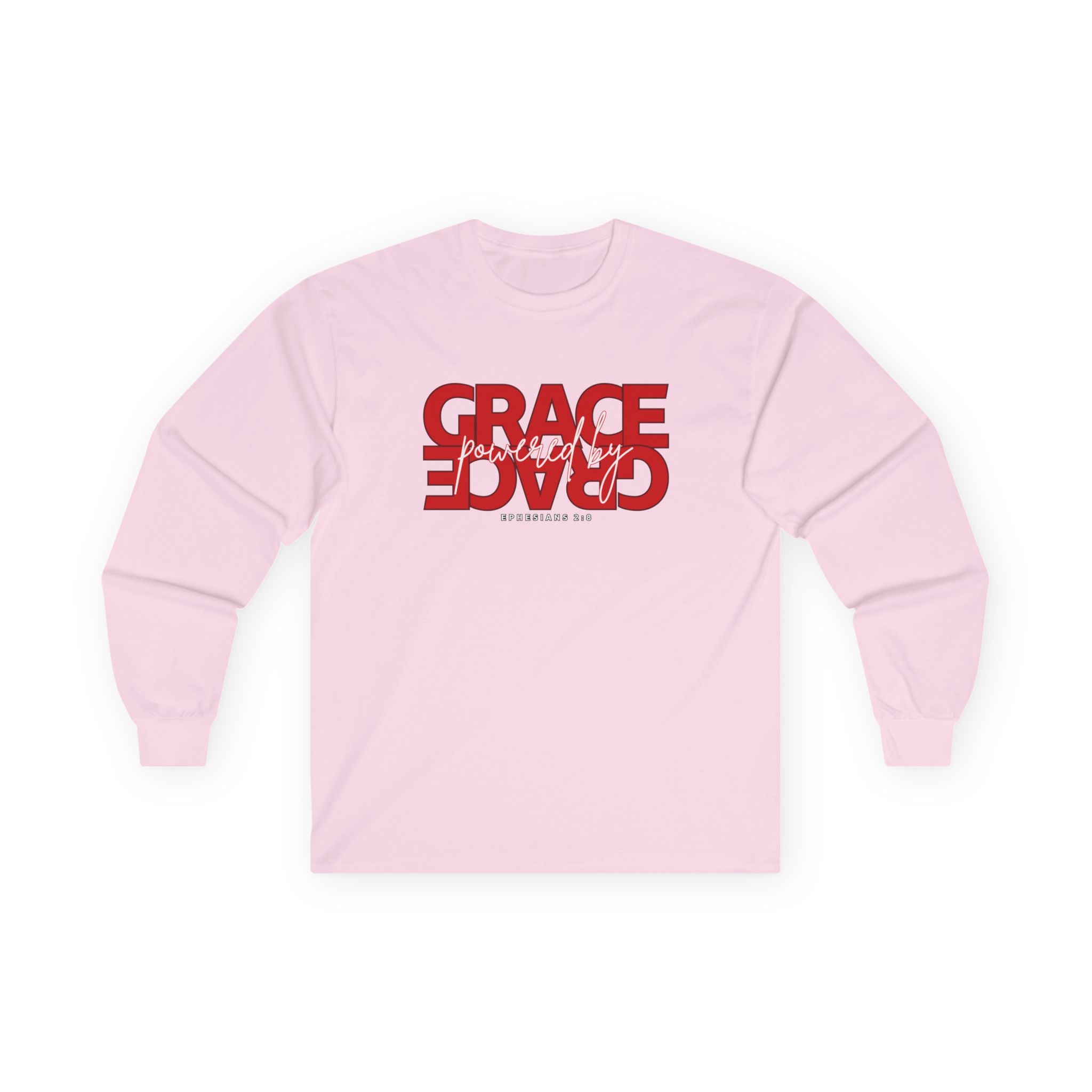 By Grace Long Sleeve Tee — Inspirational Christian Graphic Shirt